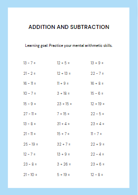 maths worksheet for class 2